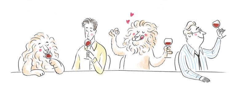 Illustration of Léoville Lions tasting wines with team